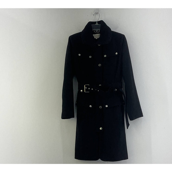 Laundry By Shelli Segal Jackets & Blazers - Laundry by Shelli Segal Black Button Down Long Coat Wool Womens Size 4